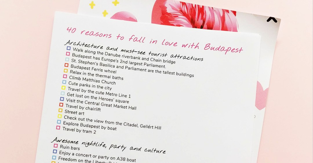 Download the 40 reasons to fall in love with Budapest free checklist | Aliz’s Wonderland #checklist #budapest